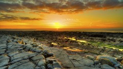 Landscapes sunset coast Seaside rocks