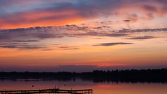 Landscapes sunset evening Poland lakes Okuninka