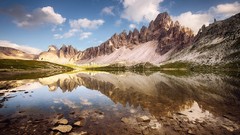 Landscapes sunset fog nature grass Mountains ocean light Green 