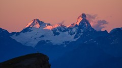 Landscapes sunset fog nature grass Mountains ocean light Green 
