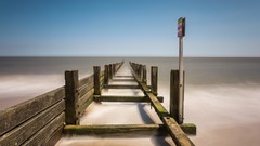 Landscapes sunset fog nature grass Mountains ocean light Green 
