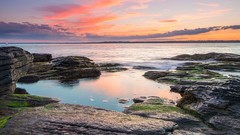 Landscapes sunset fog nature Mountains ocean Green cloud lakes 