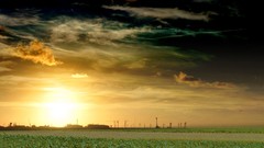 Landscapes sunset grass