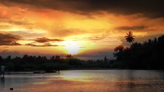 Landscapes sunset lakes