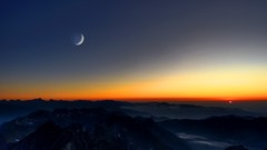 Landscapes sunset moon horizon