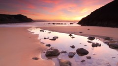 Landscapes sunset Mountains Beaches