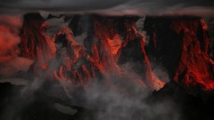 Landscapes sunset Mountains clouds Alps