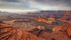 Landscapes sunset Mountains clouds horizon Canyonlands National 