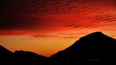Landscapes sunset Mountains clouds silhouettes Rio de Janeiro 