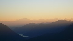 Landscapes sunset Mountains lakes