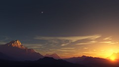 Landscapes sunset Mountains skyscapes