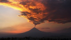 Landscapes sunset Mountains Volcanoes