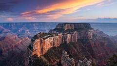 Landscapes sunset nature Arizona Grand Canyon USA valleys rock 
