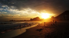 Landscapes sunset nature Beaches Copacabana