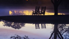 Landscapes sunset nature chairs Texas Beaches