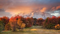 Landscapes sunset nature clouds autumn forests