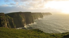 Landscapes sunset nature clouds coast cliffs Oceans Beaches