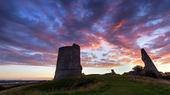 Landscapes sunset nature clouds England ruins United Kingdom 