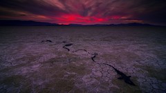 Landscapes sunset nature clouds evening cracks deserts