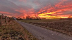 Landscapes sunset nature clouds germany roads