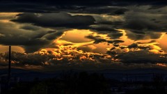 Landscapes sunset nature clouds hills Poland skies