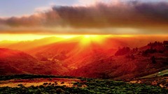 Landscapes sunset nature clouds hills roads fields HDR 