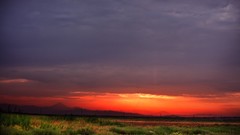 Landscapes sunset nature clouds horizon fields iran HDR 
