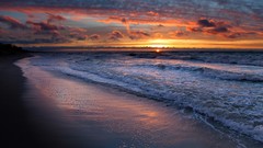Landscapes sunset nature clouds ocean shore sunlight skylines