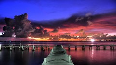 Landscapes sunset nature clouds ocean skylines
