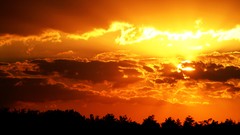Landscapes sunset nature clouds orange silhouettes