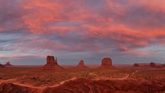 Landscapes sunset nature clouds roads rocks national park 