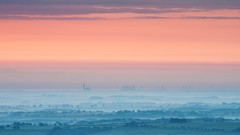 Landscapes sunset nature fields