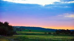 Landscapes sunset nature fields