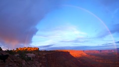 Landscapes sunset nature grass clouds orange Dogs Utah rainbows 