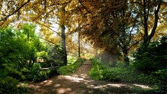 Landscapes sunset nature grass sun Mountains clouds autumn 