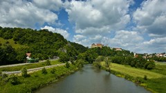 Landscapes sunset nature grass sun Mountains clouds fields 