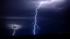 Landscapes sunset nature grass sun Mountains clouds Lightning 