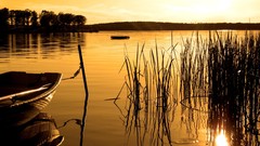 Landscapes sunset nature lakes