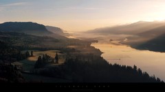 Landscapes sunset nature lakes