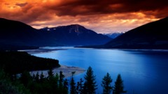 Landscapes sunset nature lakes