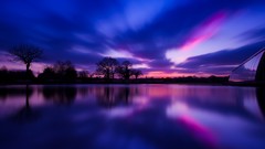 Landscapes sunset nature lakes