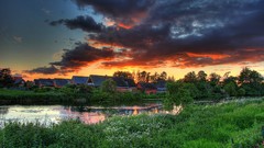 Landscapes sunset nature lakes