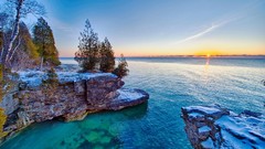 Landscapes sunset nature Mountains