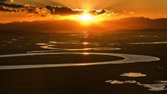 Landscapes sunset nature Mountains China rivers