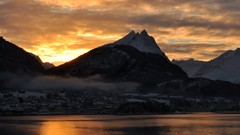 Landscapes sunset nature Mountains cityscapes