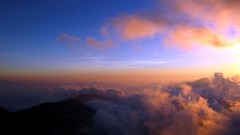 Landscapes sunset nature Mountains clouds mist skies skylines