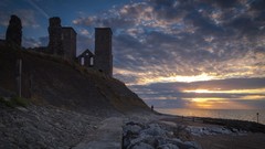 Landscapes sunset nature Mountains ocean cloud travel skies HDR 