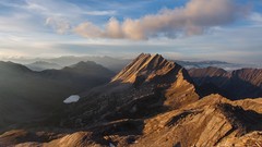 Landscapes sunset nature Mountains ocean cloud travel skies HDR 