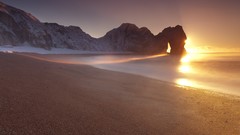 Landscapes sunset nature Mountains ocean cloud travel skies HDR 