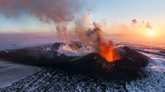 Landscapes sunset nature Mountains Volcanoes Russia